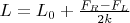 $L=L_0+\frac{F_R-F_L}{2k}$