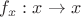 $f_x: x \to x$
