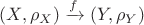 $(X, \rho_X) \xrightarrow{f} (Y, \rho_Y)$
