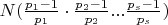 $N(\frac{p_1-1}{p_1}\cdot\frac{p_2-1}{p_2}...\frac{p_s-1}{p_s})$
