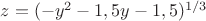 $z=(-y^2-1,5y-1,5)^{1/3}$