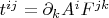 $t^{ij}=\partial_kA^iF^{jk}$