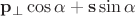$\mathbf p_{\perp}\cos\alpha+\mathbf s\sin\alpha$