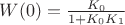 $W(0)=\frac{K_0}{1+K_0K_1}$