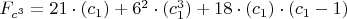 $F_{c^3}=21\cdot (c_1)+6^2\cdot(c_1^3)+18 \cdot(c_1) \cdot(c_1-1)$