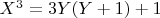 $X^3=3Y(Y+1)+1$