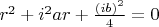 $r^2+i^2ar+\frac{(ib)^2}{4}=0$
