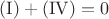 $(\mathrm{I})+(\mathrm{IV})=0$
