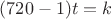$(720-1)t=k$