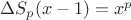 $\Delta S_p(x-1)=x^p$