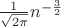 $\frac 1{\sqrt {2\pi }}n^{-\frac 32}$
