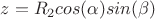 $z=R_2 cos(\alpha) sin(\beta)$