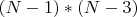 $(N-1)*(N-3)$