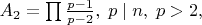 $A_2=\prod\frac{p-1}{p-2},\;p\mid n,\;p>2,$