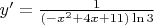 $y'=\frac{1}{(-x^2+4x+11) \ln3}$