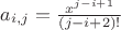 $a_{i,j}=\frac{x^{j-i+1}}{(j-i+2)!}$