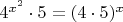 $4^{x^2}\cdot 5=(4\cdot 5)^x$