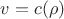 $v=c(\rho)$