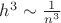 $h^3\sim\frac1{n^3}$