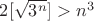$2[\sqrt{3^n}]>n^3$