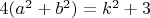$4(a^2+b^2)=k^2+3$