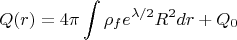 $$Q(r) =4\pi\int\rho_fe^{\lambda/2}R^2dr+Q_0$$