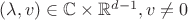 $(\lambda,v)\in \mathbb C \times \mathbb R^{d-1},  v\ne 0$
