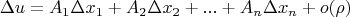$$
\Delta u = A_1 \Delta x_1 + A_2 \Delta x_2 + ... + A_n \Delta x_n + o(\rho)
$$