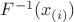 $F^{-1}(x_{(i)})$