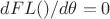 $dFL()/d\theta=0$