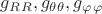 $g_R_R,g_\theta_\theta,g_\varphi_\varphi$