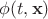$\phi(t,\mathbf{x})$