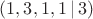 $(1, 3, 1, 1 \,|\, 3)$
