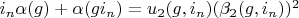 $i_n \alpha(g)+\alpha(g i_n)=u_2(g, i_n) (\beta_2(g, i_n))^2$