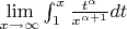 $\lim\limits_{x \to \infty} \int_1^x \frac{t^{\alpha}}{x^{\alpha+1}} dt$