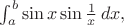 $\int_a^b\sin x\sin\frac 1x \,dx,$