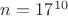 $n = 17^{10}$