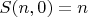 $S(n,0)=n$