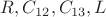 $R,  C_{12},  C_{13},   L$