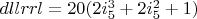 $dllrrl=20 (2 i_5^3+2 i_5^2+1)$