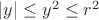 $|y|\le y^2\le r^2$