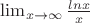 $ \lim_{x\to\infty}\frac{lnx}{x} $