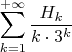 $$\sum\limits_{k=1}^{+\infty}\frac{H_k}{k\cdot 3^k}$$