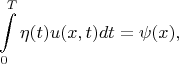 $$\int\limits_0^T \eta(t)u(x,t)dt = \psi(x),$$