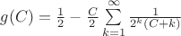 $g(C)=\frac{1}{2}-\frac{C}{2}\sum \limits_{k=1}^{\infty}\frac{1}{2^{k} (C+k)}$