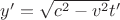 $y'= \sqrt{c^2-v^2}t'$