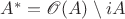 $A^*=\mathscr O(A)\setminus iA$