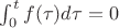 $ \int^t_0 f(\tau) d\tau = 0$ $ \int^t_0 f(\tau) d\tau = 0$