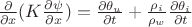 $\frac{\partial }{\partial x}(K\frac{\partial  \psi}{\partial x})=\frac{\partial  \theta_u}{\partial t}+\frac{\rho_i}{\rho_w}\frac{\partial  \theta_i}{\partial t}$