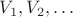 $V_1, V_2, \ldots$ $V_1, V_2, \ldots$